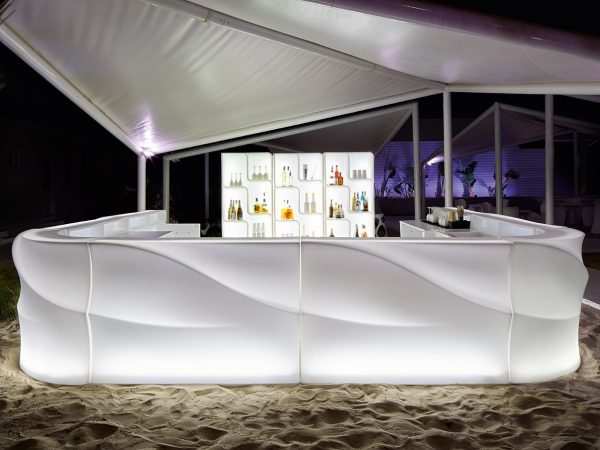 Multi colour LED cocktail bar hire