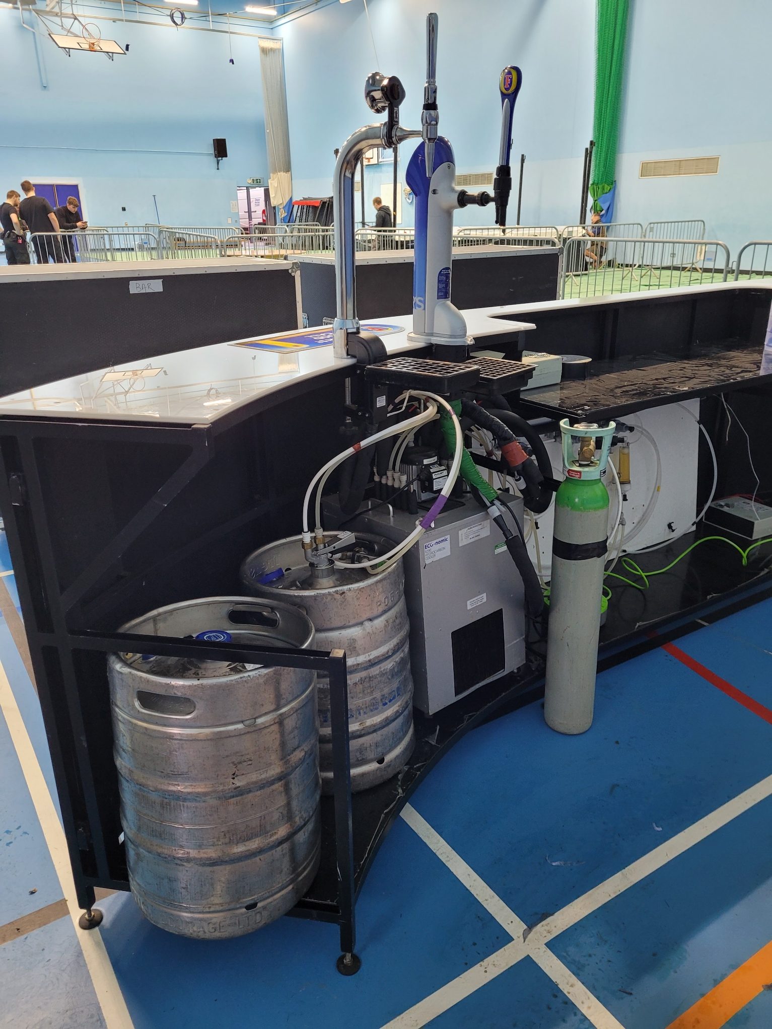 Four tap draught beer setup for boxing event